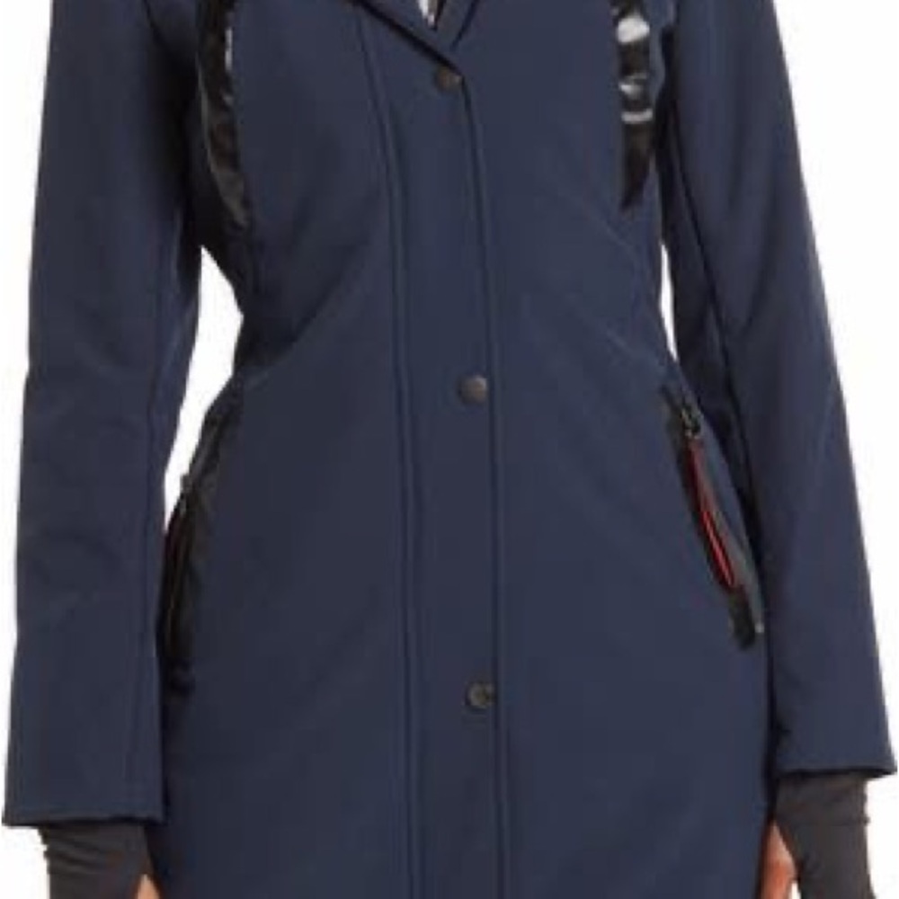 French Connection Blue Trench Coat Weather-Resistant